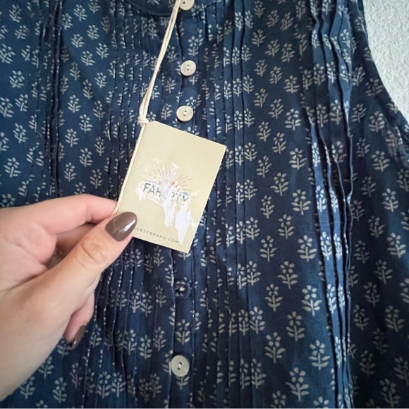 NWT Faherty Isha Dress in Blue Gobi Floral Print Linen Blend Small - Picture 8 of 8